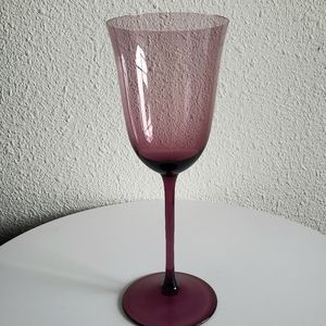 Collectible Calvin Klein Amethyst /Purple Blown Glass Water/Wine Goblet
